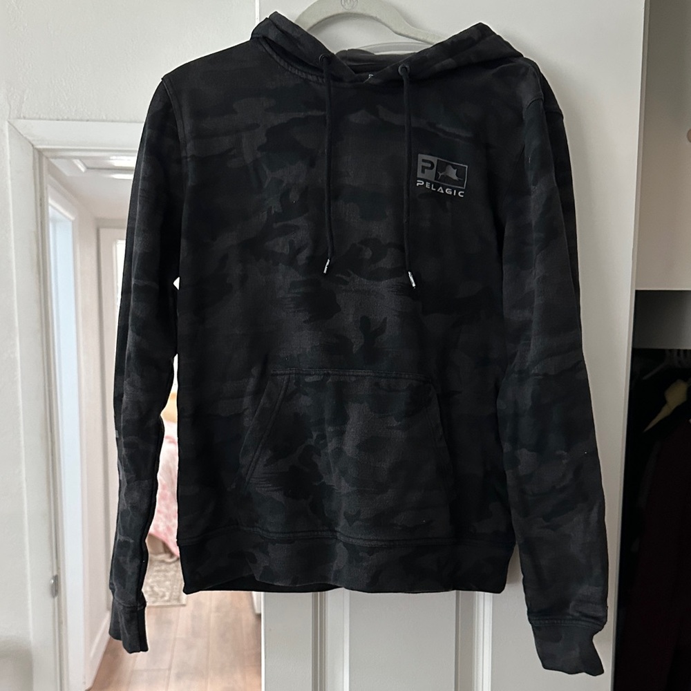 Pelagic Black Camouflage Hooded Sweater